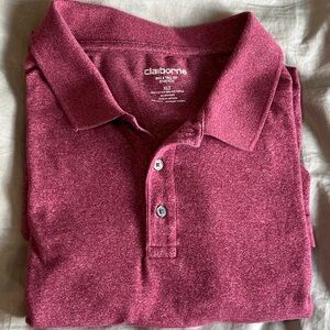 Men’s Burgundy Claiborne Stretch Polo Shirt - XLT